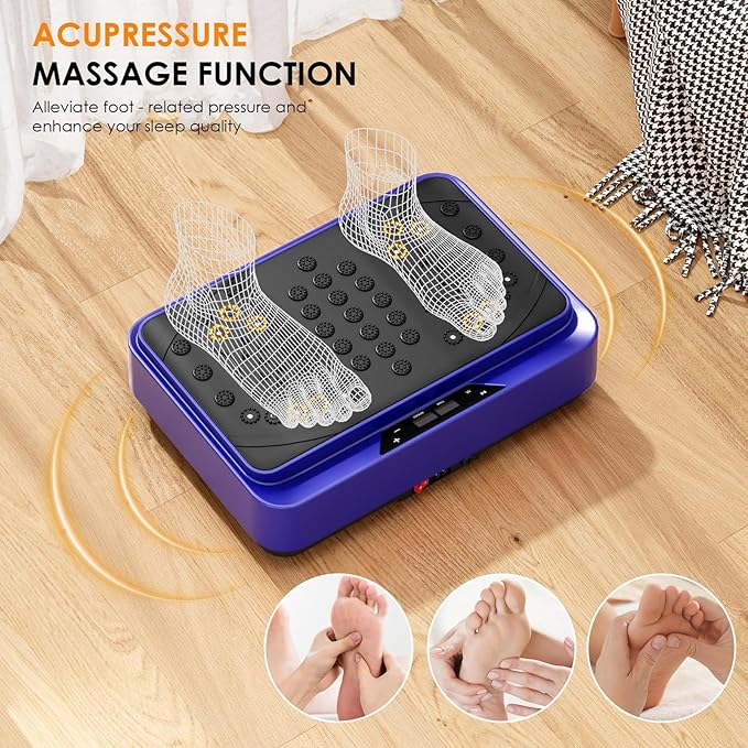Whole Body Vibration Shake Plate Exercise Machine, 10 Modes Power Plate Vibration Platform with Resistance Bands for Full Body Workout, 500lbs Capacity