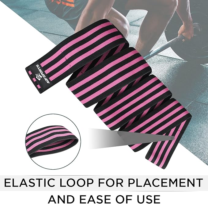 AQF Knee Wraps Weight Lifting Bandage - IPL and USPA Approved Gym Knee Support - Heavy Duty 78” Elasticated Support Straps Guard Powerlifting, Squatting (Pair)