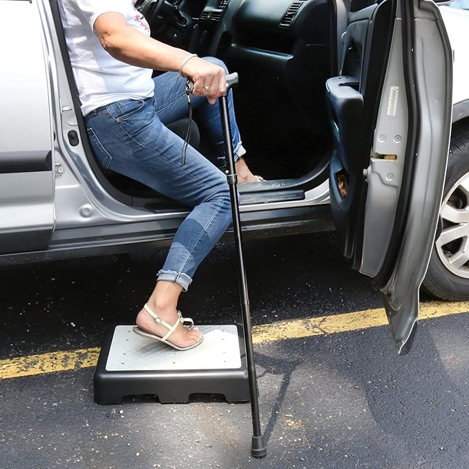 SUPPORT PLUS Riser Step Stool - 3 1/2"H Safety Half Step Platform, Indoor Outdoor Assistive Devices for Elderly
