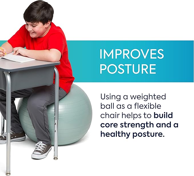 Bouncyband Balance Ball – Create Flexible Seating to Improve Focus at School, Office, or Home with This No-Roll Weighted Ball