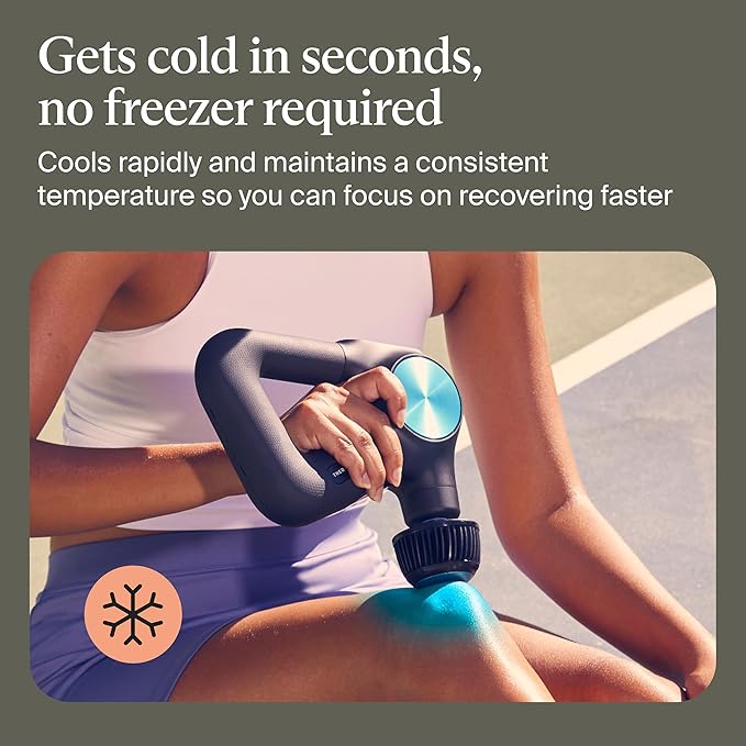TheraGun Cold Attachment for Deep Tissue Massage Gun | Features 3 Cold Therapy Temperature Levels for Pain Relief, Inflammation & Swelling Treatment | Compatible with PRO Plus, Mini Plus & Prime Plus