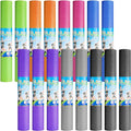 24 Pack 3 mm Thick Yoga Mat Bulk, Non Slip Exercise Workout Fitness Pad for Women Men, Gym Home Yoga Pilates, Easy to Clean, Sturdy PVC