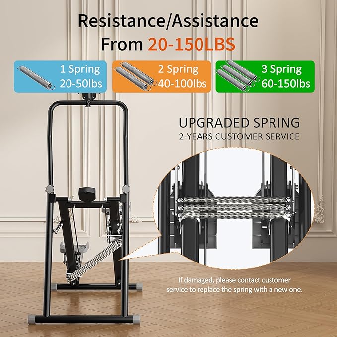 MOMODA Stair Stepper Resistance Adjustable Folding Vertical Climber Machine for Home Gym Full-Body Workout