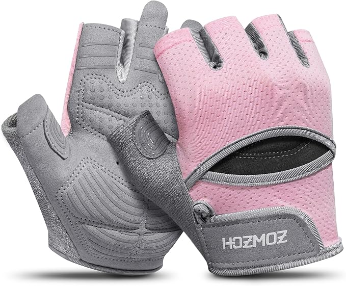 Ventilated Weight Lifting Gloves, Thick Padded Workout Gym Gloves with Full Palm Protection & Grip & Shock Absorption for Women & Men's Fitness Exercise Training