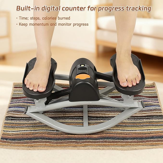 EMESAK Rocking Stepper Side to Side, Portable Compact Lateral Motion Steppers, Track Time, Calories with Digital Display, for Legs, Glutes, Abs for Women Men