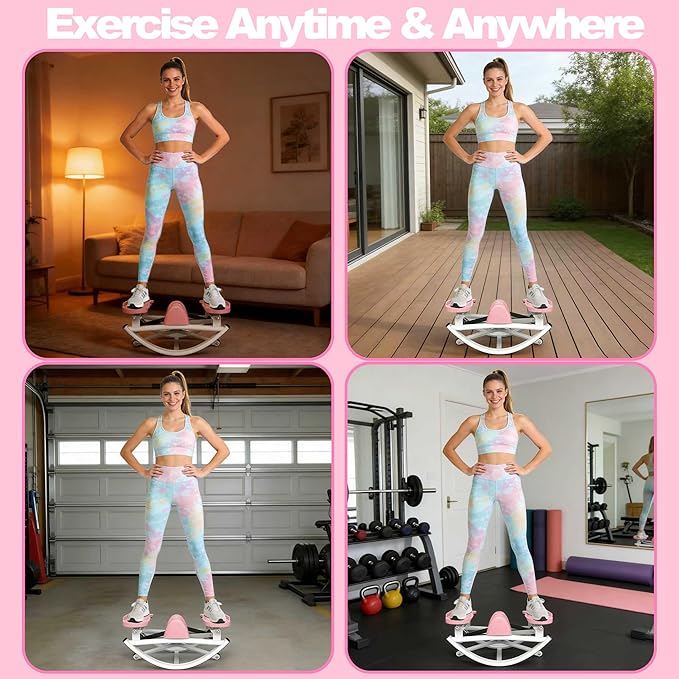 Rocking Stepper for Exercise at Home, 3D Motion Stair Stepper with Resistance Bands & Balance Board, Low-Impact Full Body Workout Equipment, Stable Structure Exercise Equipment[New Vision]