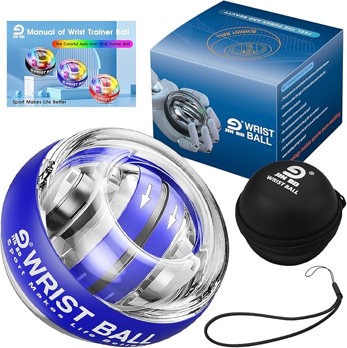 Wrist Trainer Ball Auto-Start Gyroscopic Forearm Exerciser Gyro Ball for Strengthen Arms, Fingers, Grip and Muscles