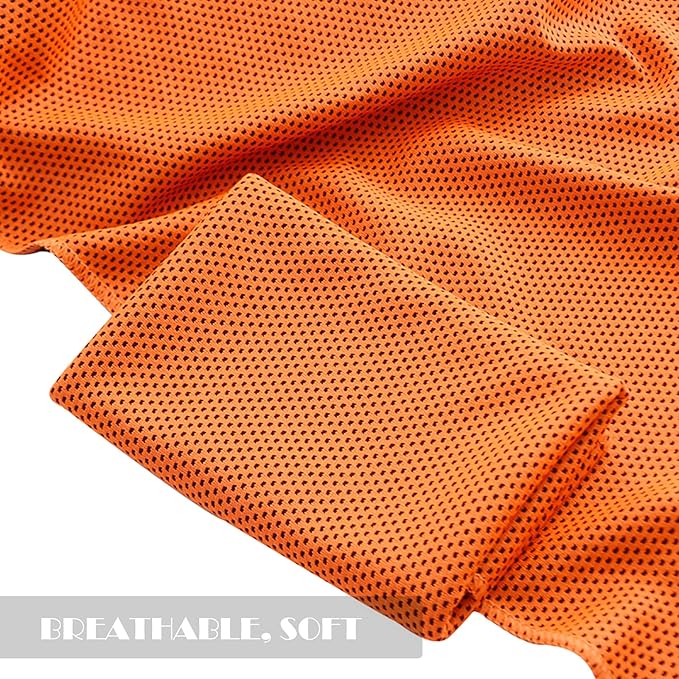 Pack of 20 Cooling Towel 40x12'' Ice Towel for Neck and Face Microfiber Chilly with Bag Breathable Yoga Gym Stay Cool Towels Sweat Rag for Workout Running Camping Pilates Beach, Orange