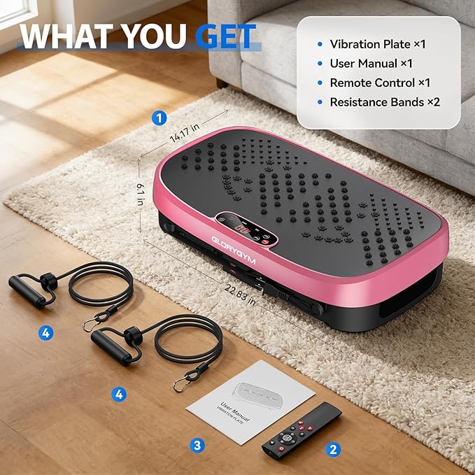 Vibration Plate Exercise Machine - 120 Levels, 350lb Capacity, Quiet Motor with Remote Control for Home Fitness & Weight Loss