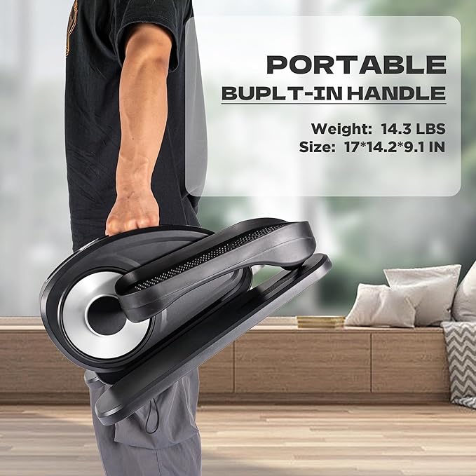 Under Desk Elliptical, Electric Foot Pedal Exerciser, Fully Assembled Seated Elliptical, Compact Portable Elliptical Machine Trainer with Remote Control, Mini Elliptical Leg Exerciser for Home