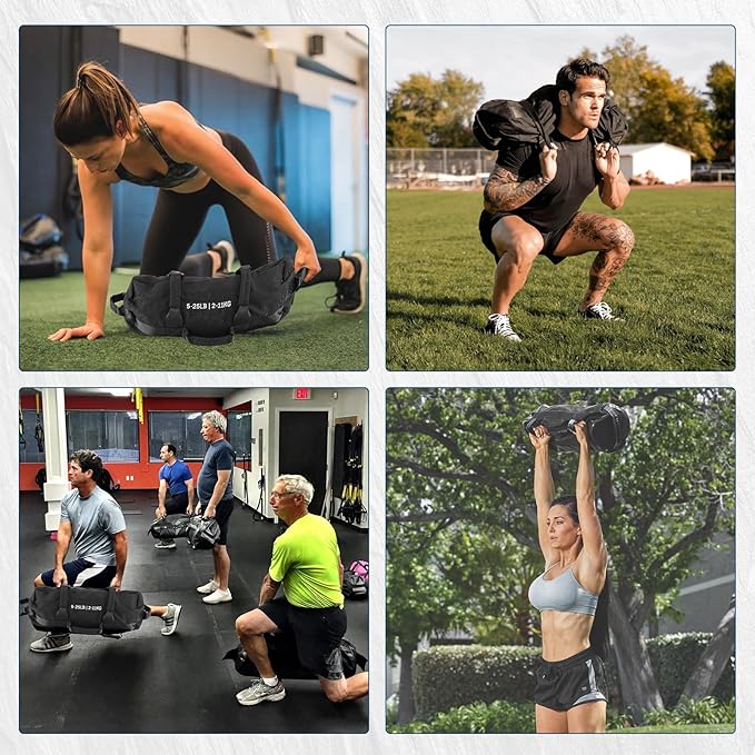 Sandbags for Workout,Adjustable Sand Bags for Fitness,Yoga, Strength Training and Full-Body Workouts,Black