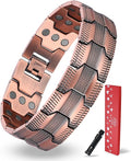 MagEnergy Copper Bracelet for Men, 3-Row Magnet Design, Ultra Strength Magnetic Bracelet 99.99% Pure Copper Wristband Adjustable Jewelry Gift with Sizing Tool