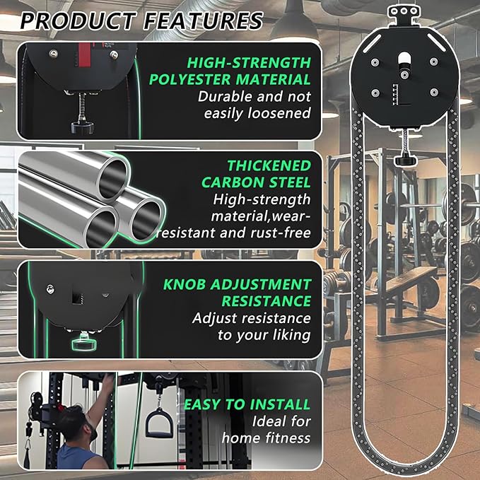 Endless Rope Trainer Machine,0-30kg Adjusted Resistance,Athletes Suspension Pulley Trainer,330lb Load Capacity,for Grip Arms Back and Core Strength