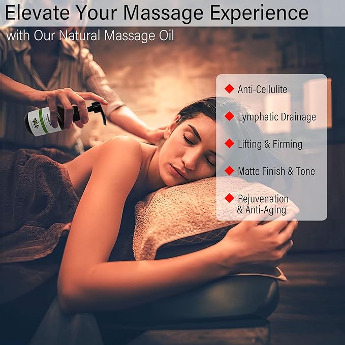 3.4 fl oz Anti-Cellulite Massage Oil with 7 Pure Natural Essential Oils for Body Massage Therapy, SPA, Tightening Skin and Reducing Stretch Marks(Neroli Scent)