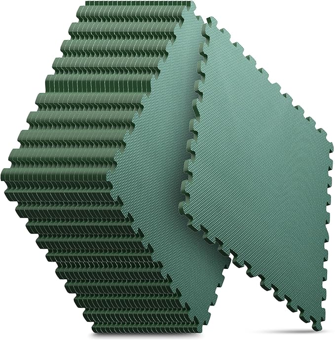 24 Pack Home Gym Mat, Puzzle Exercise Mat, EVA Interlocking Foam Floor Tiles for Home Workout Equipment and Kids' Play Areas - Blue, 24 in x 24 in x ½ in - (Green, 24 Pack(96 SQ FT))