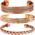 Copper Bracelet Tibetan Style. Hand Forged with Solid and High Gauge Copper Jewelry Cuff for Women Men. Combo of Different Designs