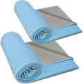 Hot Yoga Towel Non-Slip, 2 Pack Thick & Soft Yoga Mat Towel, Sweat Absorbent, with Grip Dot, 72" x 26", Yoga Towel for Hot Yoga, Pilates, Fitness and Gym Workouts, Sky Blue