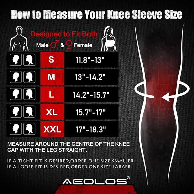 AEOLOS Knee Sleeves (1 Pair)，7mm Compression Knee Braces for Heavy-Lifting,Squats,Gym and Other Sports(Small,Star Camo)