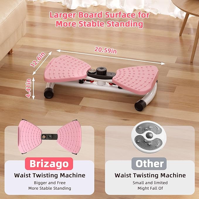 Waist Twister Ab Machine, 300 lbs Weight Capacity Anti-Slip Twist Board, Noiseless Exercise Equipment with Digital Display for Tracking Time, Reps & Calories, Home Gym Workout for Women and Men