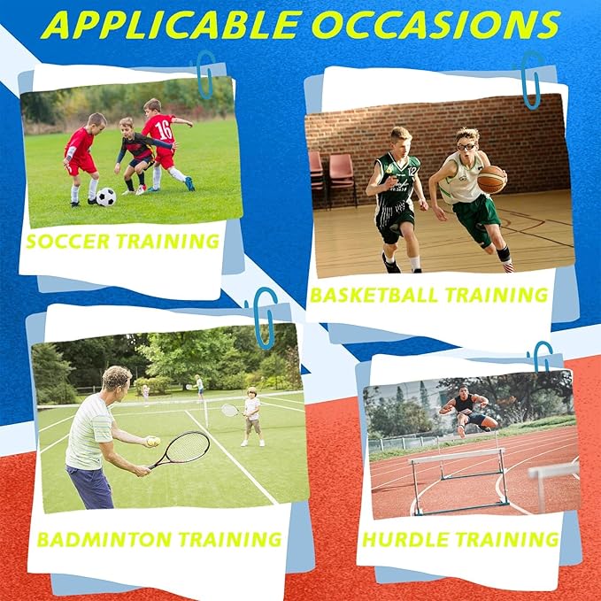 Hurdles Adjustable with Scale Detachable Agility Training Equipment for Athletic Jumping Speed Drills Track Soccer Football Indoor Outdoor