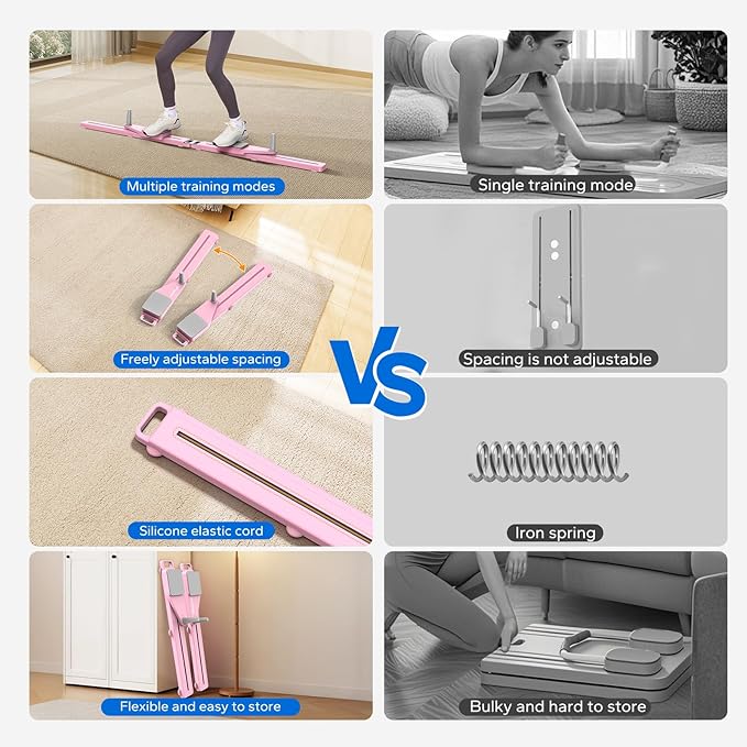 MERACH Pilates Board, Multifunctional Abdominal Plate, Detachable Ab Trainer Machine with Anti-Slip and Quiet Design, Portable Pilates Reformer for Core Workouts, Home Gym Equipment for Women