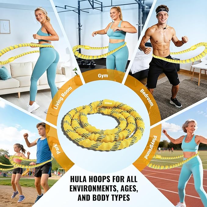 Soft Hula Hoop for Adults 3.3lb Weighted Hula Hoops for Women Weight Loss Pilates Equipment Infinity Hoop Soft Spring Weighted Hoop for Adults Women Beginners Kids Home Travel Gym