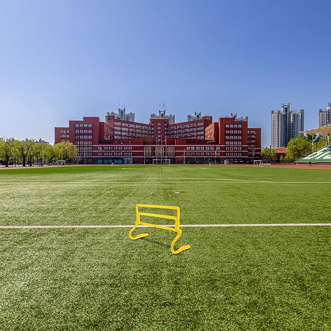 Didiseaon Adjustable Height Soccer Agility Hurdles Set with Metal Frame Portable Speed Training Equipment for Athletes Football Soccer Footwork Drills