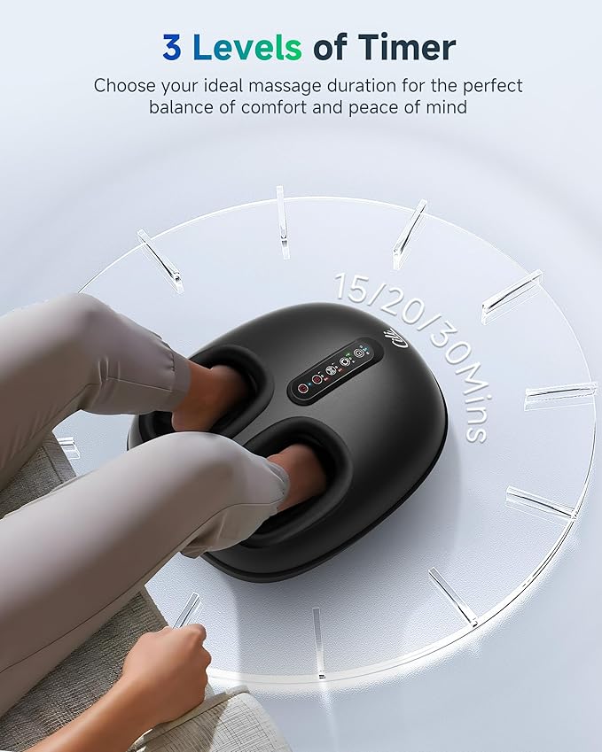 CILI Shiatsu Foot Massager with Heat and Compression, Kneading, Rolling,Electric Feet Massager for Plantar Fasciitis, Neuropathy, Feet Heater, Foot Warmer for Women, Size Up to 14"