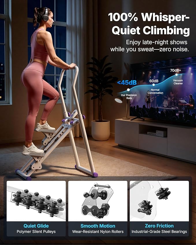 MERACH Stair Stepper for Home Gym Exercise, New Version Stairmaster for Full-Body Workout, Compact Folding Stair Climber with Extended Step Range, Adjustable Handlebar/Pedal