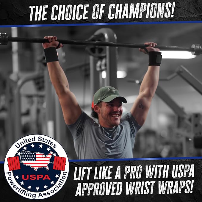 Rip Toned Wrist Wraps for Weightlifting – USPA & USAPL Approved 18" Wrist Straps for Powerlifting – Adjustable, Durable Gym Wraps with Thumb Loop – Quality Support for Men & Women