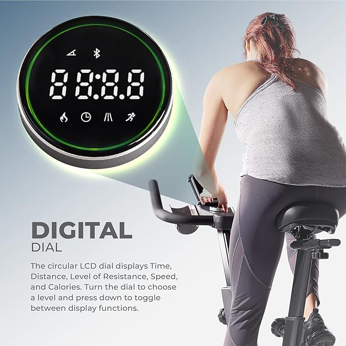 Sunny Health & Fitness Indoor Intensive Cycling Exercise Bike, Adjustable Cardio Training Exerciser w/Emergency Brake for Home, Optional Free SunnyFit App Bluetooth Link + Electromagnetic Resistance