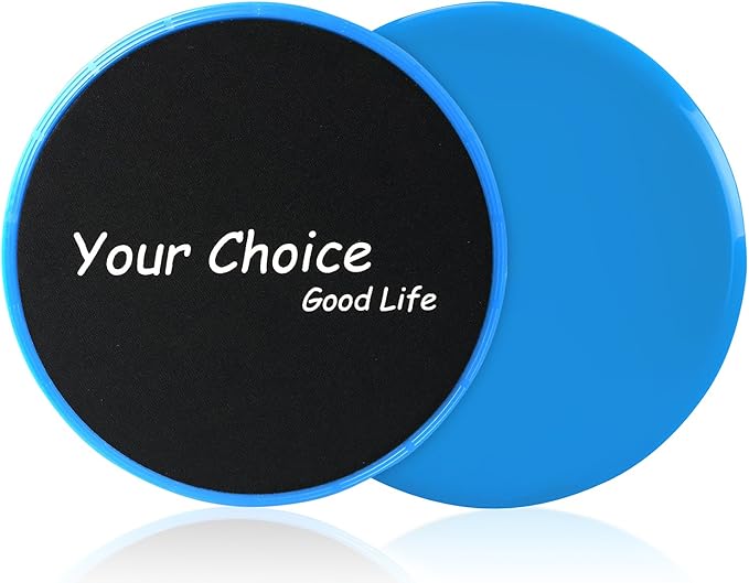 Your Choice Core Sliders - Dual Sided Exercise Gliding Discs for Carpet & Hardwood, 7" Workout Sliders