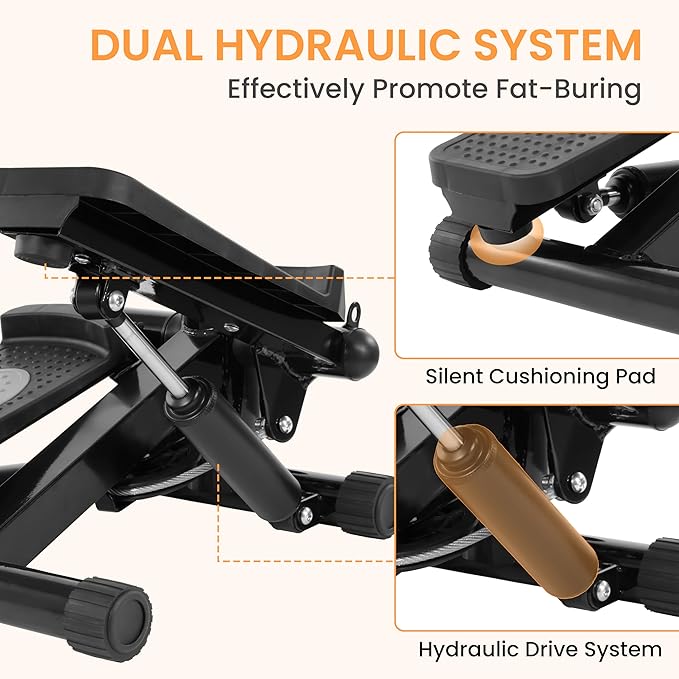 Signature Fitness Stair Stepper for Home Exercise, Portable Stepper Machine Capable of Full-Body Exercise, Low Noise and Smooth, Multiple Options