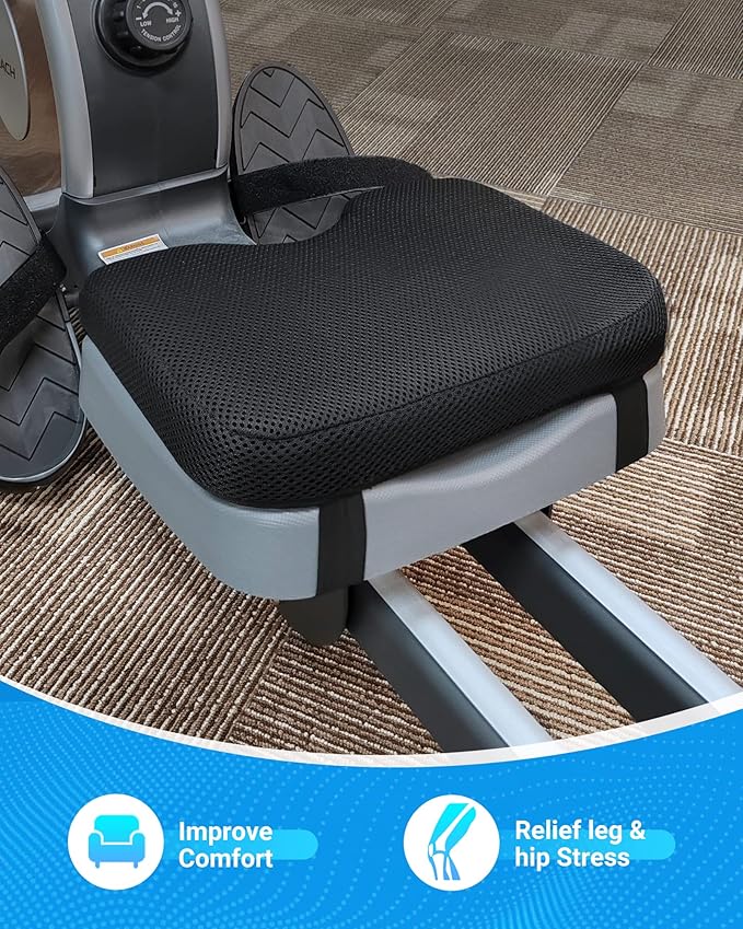 Rowing Machine Seat Cushion, MERACH Rower Seat Cushion, 2 Strap Fixation, Custom Memory Foam, Washable Cover, Ideal for Concept2 and Other Rowing Machines - Rower Accessories and Seat Pad