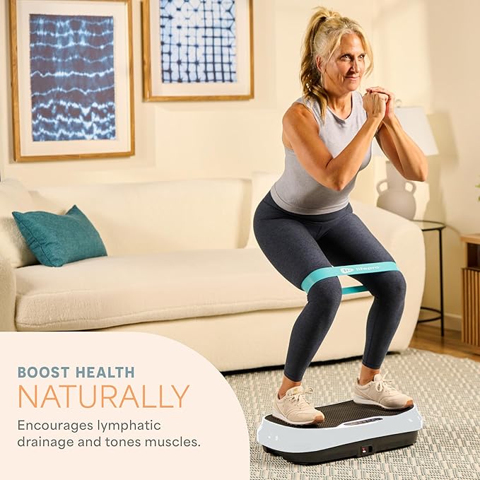 Lifepro Vibration Plate for Lymphatic Drainage – Whole Body Vibrating Platform Exercise Machine for Muscle Toning & Recovery with Remote Max Load 260 lb