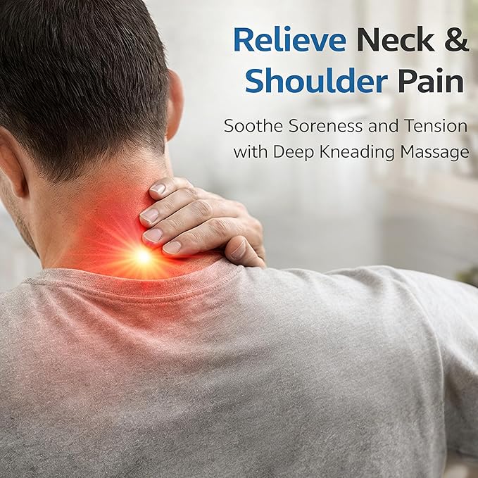 Hand Neck Massager with Fingers, Neck Massager with Hands, Wireless Portable Design, Type-C Charging, 4d Kneading Massage, Deep Tissue Neck Massage, for Home and Office Use