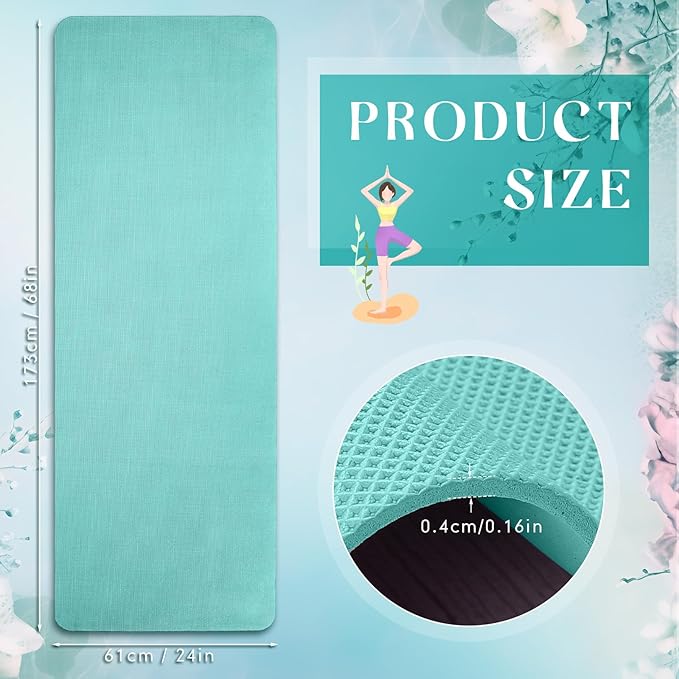 Timgle 12 Pack Yoga Mat Bulk, 4mm Thick Extra Long Sports Mat Anti Slip Tear Resistant Yoga Exercise Set for Fitness Stretching Home Workout Gym and Studio