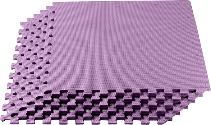 We Sell Mats 3/8" Thick Multipurpose EVA Foam Exercise Floor Mat, Interlocking Tiles, Anti-Fatigue for Home or Gym