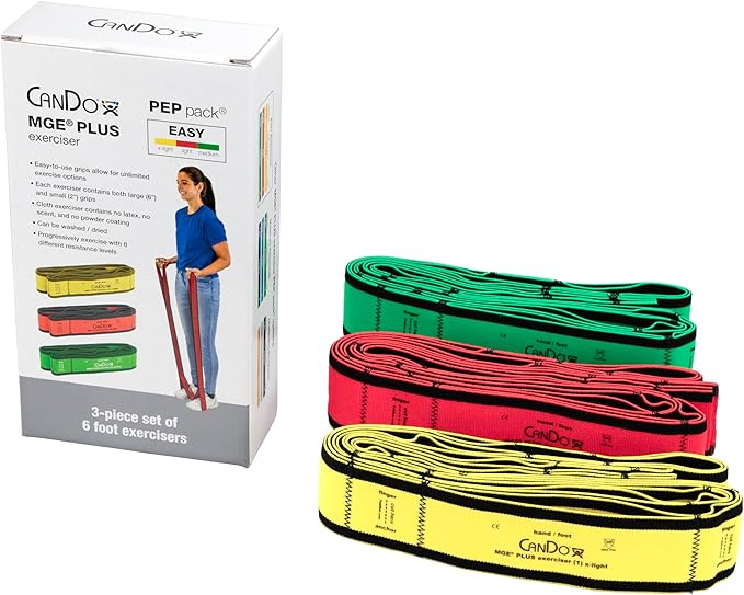 CanDo MGE Plus PEP, 6 Foot Exerciser, 9 Loops, Set of 3