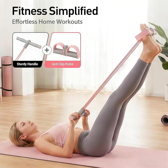 2026 Multifunction Pedal Resistance Band, Resistance Bands with Handles, Natural Rubber Foot Pedal Resistance Bands, for Abdomen/Waist/Arm/Leg Stretching Slimming Training