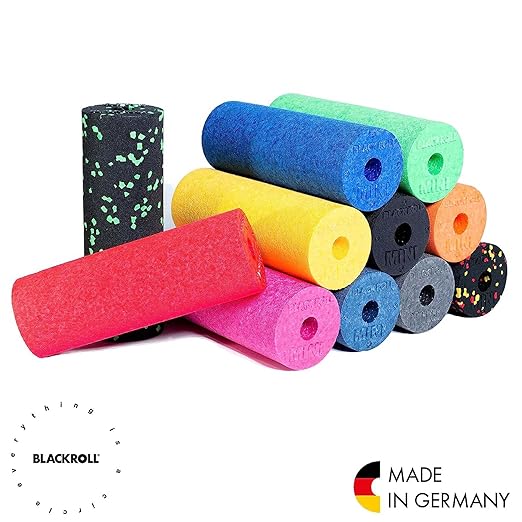 BLACKROLL - Mini Foam Roller, Massage Tool for Feet, Hands, and Arms, Ideal for Travel Size and Targeted Myofascial Release, for Exercise, Massage, and Muscle Recovery, 6" x 2", Azure
