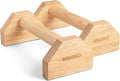 Parallettes Push Up Bar, Oak Wood Calisthenics Equipment for Home Gym with Non-Slip Base, Handstand Trainer Push Up Handles for Floor Dip Workout and Strength Training