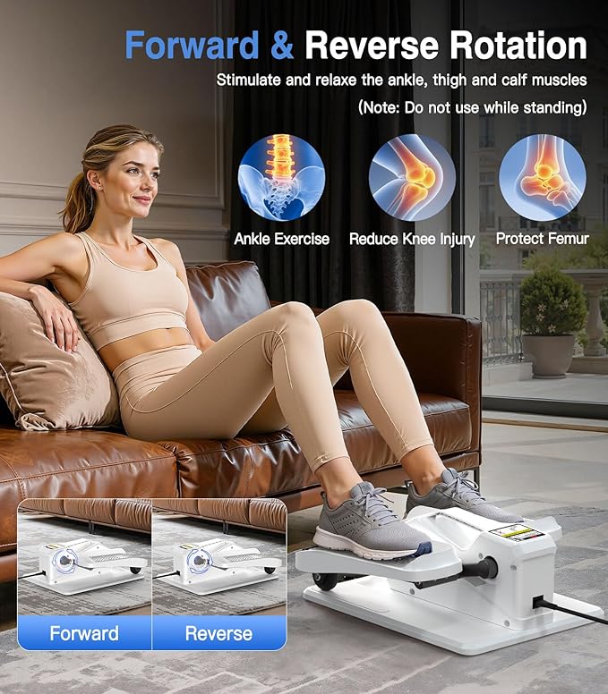 Portable Under Desk Elliptical Machine with Wireless Remote. 12 Manual & 3 Automatic Speeds. Pedal Ellipse Leg Exerciser. Leg Exerciser While Sitting for Seniors Adults Home Office