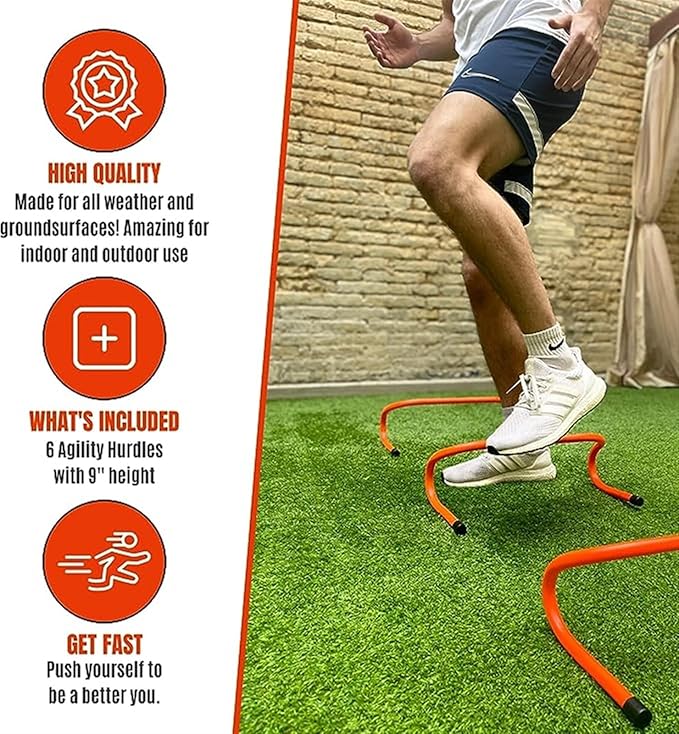 Speed Training Agility Hurdles for Athletes - 2-Pack - Speed and Agility Training Equipment for Soccer Basketball Football Hurdle Training (Size : H 15cm)
