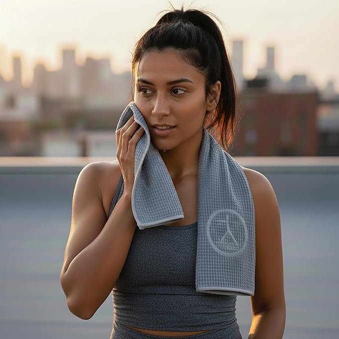 Tatago Hot Yoga Sweat & Hand Towel - Soft & Absorbent, Quick Drying Microfiber Non Slip for XL Yoga Mat or Gym - Travel Towel 2-Pack