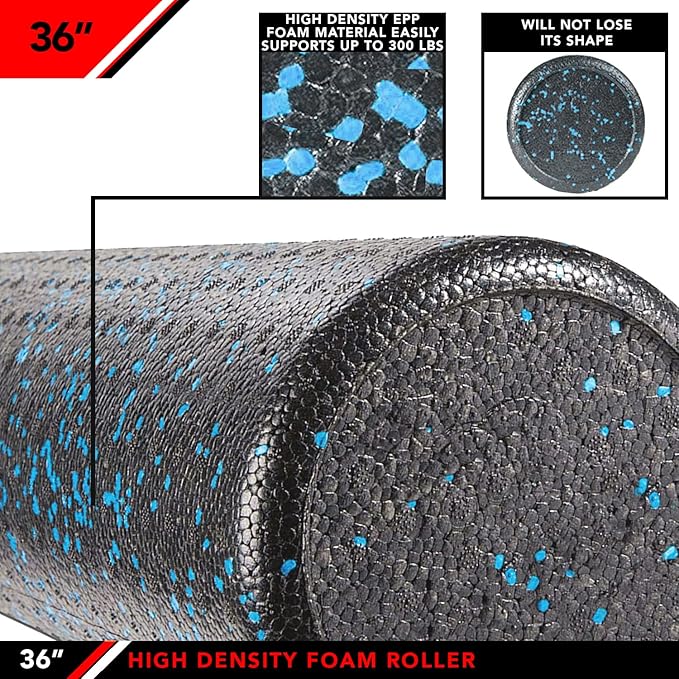 JFIT High Density Foam Roller – EPP Deep Tissue Massage Roller for Muscle Recovery, Myofascial Release & Stretching