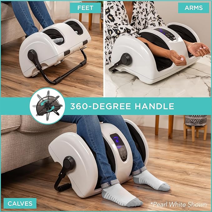 Best Choice Products Heated Shiatsu Foot Massager for Pain Relief, Plantar Fasciitis, Neuropathy, Blood Circulation w/Compact Design - Navy Blue