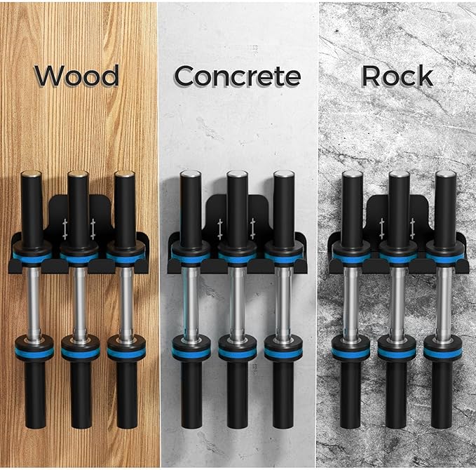Barbell Wall Holder,Olympic Hanger,Garage Gym Bar Wall Rack,Vertical Barbell Mount Rack,Space Saving Commercial or Home Gym Accessory,Holds Under 33mm Bar Size