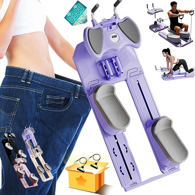 Crawling Training Machine Spine Twist & Stretch Trainer Effective Waist & Spine Workout, 3 Adjustable Height LED Counter 230kg Capacity,Detachable,for Full-Body Workout
