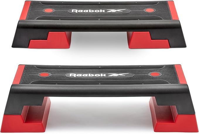 Reebok Fitness Multipurpose Adjustable Aerobic and Strength Training Workout Step Platform for HIIT, Cardio, and General Sessions